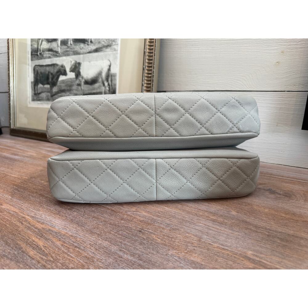 Chanel Single Flap Accordion - Light Gray with Silver Hardware - Picture 6 of 13